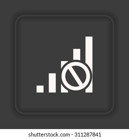 no signal, poor signal strength, signal strength indicator. icon. vector design