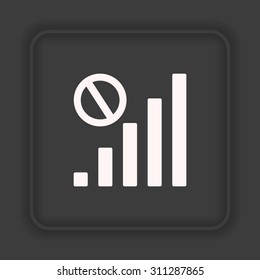 no signal, poor signal strength, signal strength indicator. icon. vector design