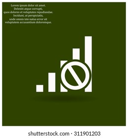 no signal, poor signal strength, signal strength indicator. icon. vector design