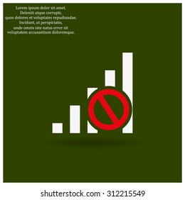no signal, poor signal strength, signal strength indicator. icon. vector design