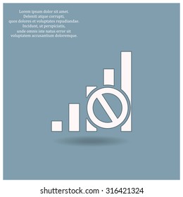 no signal, poor signal strength, signal strength indicator. icon. vector design