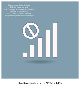 no signal, poor signal strength, signal strength indicator. icon. vector design