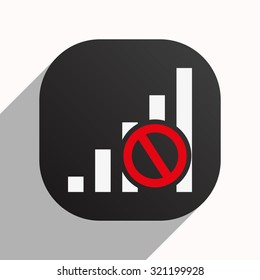 no signal, poor signal strength, signal strength indicator. icon. vector design