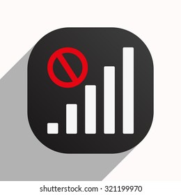 no signal, poor signal strength, signal strength indicator. icon. vector design