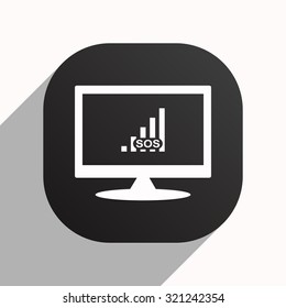 no signal, poor signal strength, signal strength indicator. icon. vector design, black button for Mobile Applications