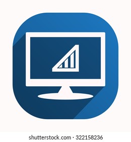 no signal, poor signal strength, signal strength indicator. icon. vector design, blue button for Mobile Applications