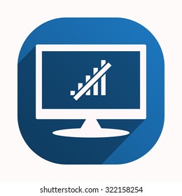 no signal, poor signal strength, signal strength indicator. icon. vector design, blue button for Mobile Applications