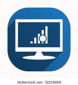 no signal, poor signal strength, signal strength indicator. icon. vector design, blue button for Mobile Applications