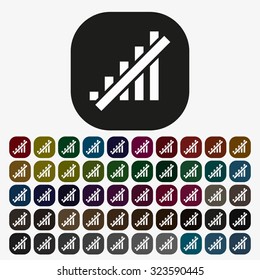 no signal, poor signal strength, signal strength indicator. icon. vector design, set of colored buttons