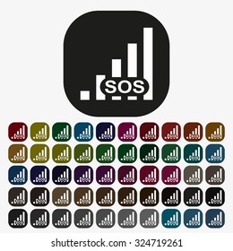 no signal, poor signal strength, signal strength indicator. icon. vector design