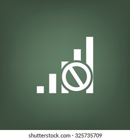 no signal, poor signal strength, signal strength indicator. icon. vector design