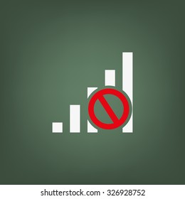 no signal, poor signal strength, signal strength indicator. icon. vector design