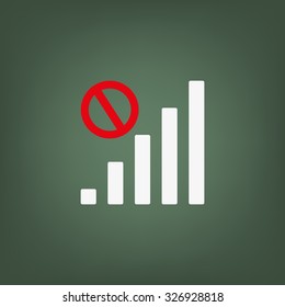 no signal, poor signal strength, signal strength indicator. icon. vector design