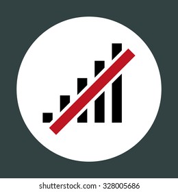 no signal, poor signal strength, signal strength indicator. icon. vector design