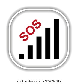 no signal, poor signal strength, signal strength indicator. Modern design flat style icon