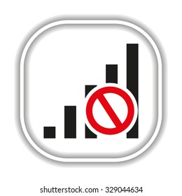 no signal, poor signal strength, signal strength indicator. Modern design flat style icon