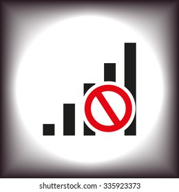 no signal, poor signal strength, signal strength indicator. icon. vector design