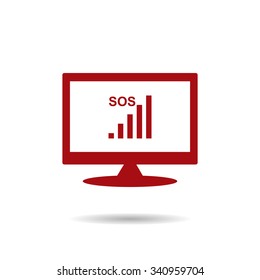 no signal, poor signal strength, signal strength indicator. icon. vector design