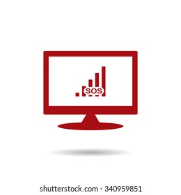 no signal, poor signal strength, signal strength indicator. icon. vector design