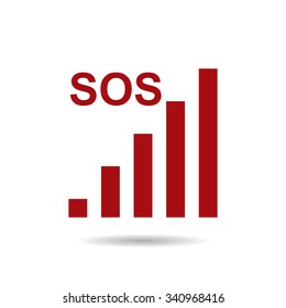 no signal, poor signal strength, signal strength indicator. icon. vector design