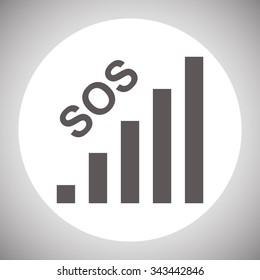 no signal, poor signal strength, signal strength indicator. icon. vector design