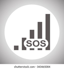 no signal, poor signal strength, signal strength indicator. icon. vector design
