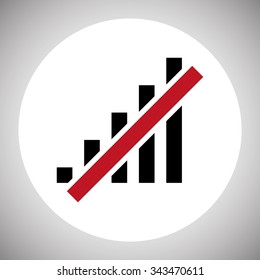 no signal, poor signal strength, signal strength indicator. icon. vector design