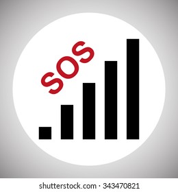 no signal, poor signal strength, signal strength indicator. icon. vector design