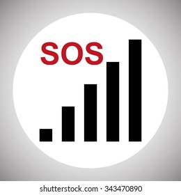 no signal, poor signal strength, signal strength indicator. icon. vector design
