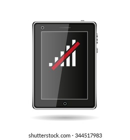 no signal, poor signal strength, signal strength indicator. icon. vector design