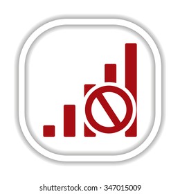 no signal, poor signal strength, signal strength indicator. icon. vector design
