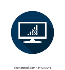 no signal, poor signal strength, signal strength indicator icon, vector illustration. Flat design style