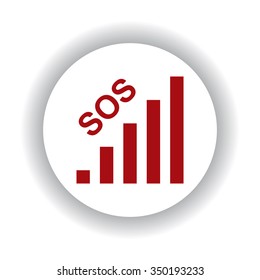 no signal, poor signal strength, signal strength indicator icon, vector illustration. Flat design style