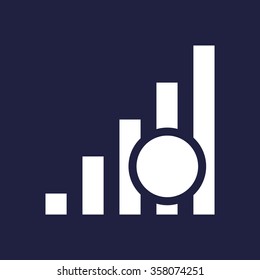 no signal, poor signal strength, signal strength indicator icon, vector illustration. Flat design style