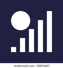 no signal, poor signal strength, signal strength indicator icon, vector illustration. Flat design style
