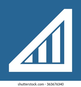 no signal, poor signal strength, signal strength indicator icon, vector illustration. Flat design style