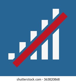 no signal, poor signal strength, signal strength indicator. icon. vector design