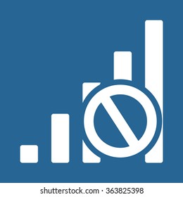 no signal, poor signal strength, signal strength indicator icon, vector illustration. Flat design style