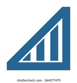 no signal, poor signal strength, signal strength indicator icon, vector illustration. Flat design style