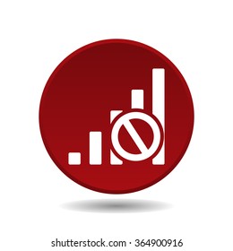 no signal, poor signal strength, signal strength indicator icon, vector illustration. Flat design style