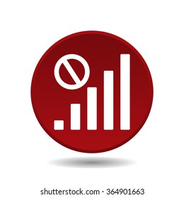 no signal, poor signal strength, signal strength indicator. icon, vector illustration. Flat design style