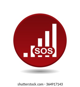 no signal, poor signal strength, signal strength indicator icon, vector illustration. Flat design style