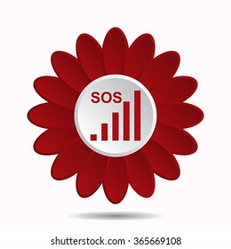 no signal, poor signal strength, signal strength indicator icon, vector illustration. Flat design style