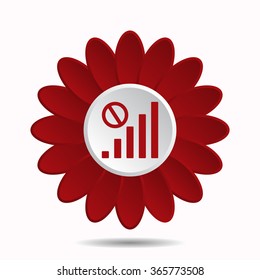 no signal, poor signal strength, signal strength indicator. icon, vector illustration. Flat design style, flower icon