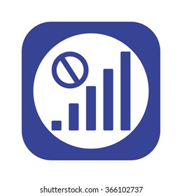 no signal, poor signal strength, signal strength indicator. icon, vector illustration. Flat design style
