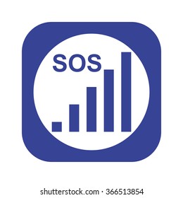 no signal, poor signal strength, signal strength indicator icon, vector illustration. Flat design style