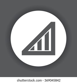 no signal, poor signal strength, signal strength indicator icon, vector illustration. Flat design style