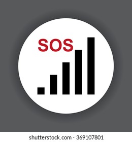 no signal, poor signal strength, signal strength indicator. icon. vector design