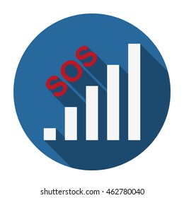 no signal, poor signal strength, signal strength indicator. icon. vector design
