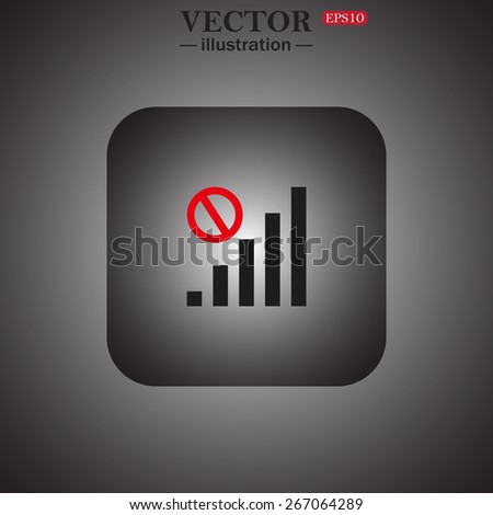 no signal, poor signal strength, signal strength indicator, web icon. vector design